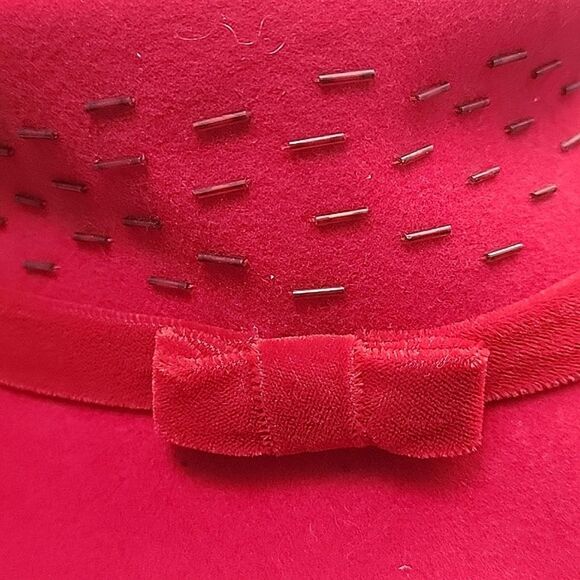 Scala VTG Red Hat Society - Handmade 100% wool Hat Women\'s - Beaded, Fedora, Bow main image 6